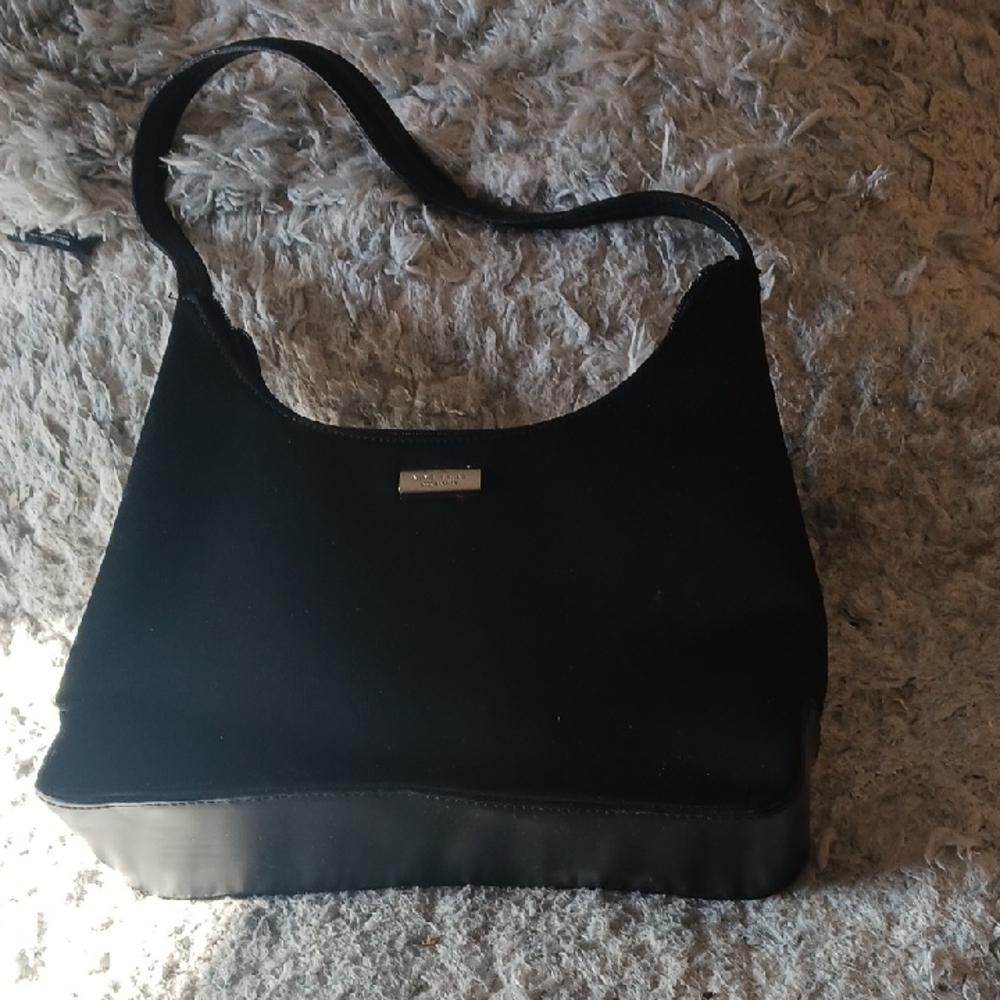 Nine West Black Bag with Gold Logo Plate